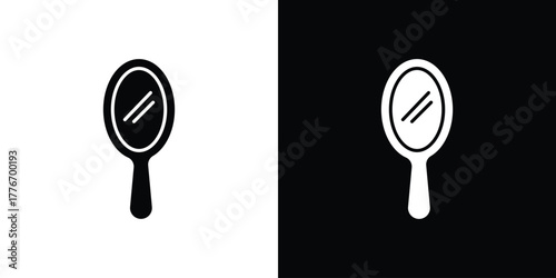 Mirror icon line art editable stroke and solid collection for app design