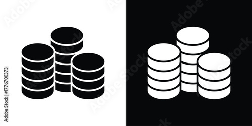 Money coin icon line art editable stroke and solid collection for app design
