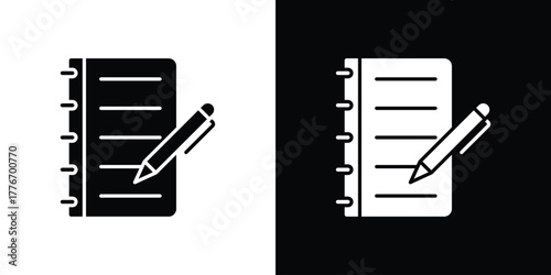 Notebook icon line art editable stroke and solid collection for app design