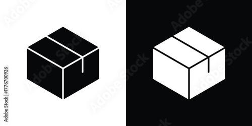 Package icon line art editable stroke and solid collection for app design