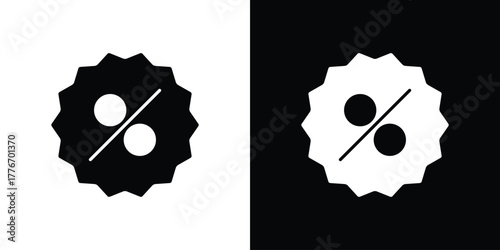 Percentage icon line art editable stroke and solid collection for app design