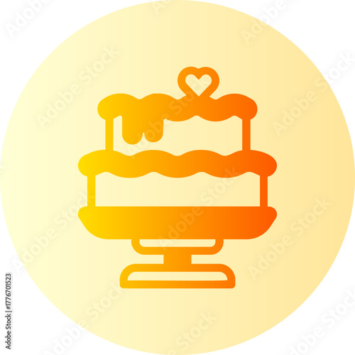 Wedding cake gradient icon