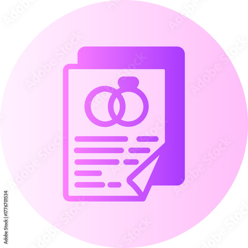 Wedding contract gradient icon
