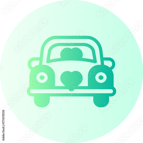 Wedding car gradient icon