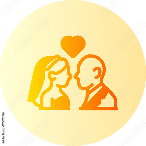Wedding couple gradient icon