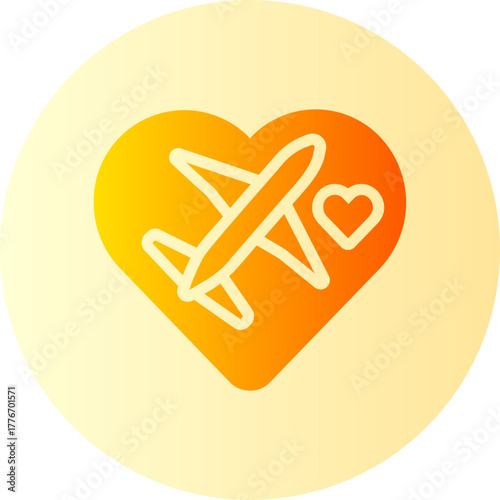 Airplane gradient icon