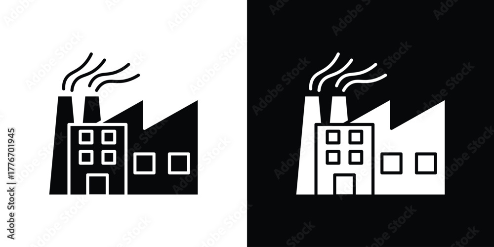 Fototapeta premium Pollution icon line art editable stroke and solid collection for app design