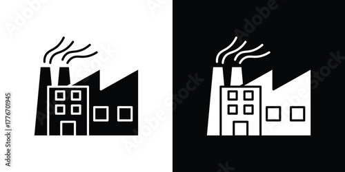 Pollution icon line art editable stroke and solid collection for app design