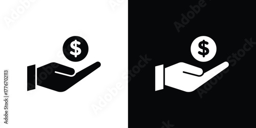 Profit icon line art editable stroke and solid collection for app design