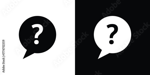 Question mark icon line art editable stroke and solid collection for app design