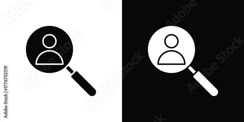 Recruitment icon line art editable stroke and solid collection for app design