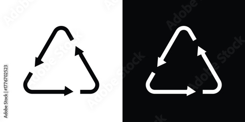 Recycle icon line art editable stroke and solid collection for app design