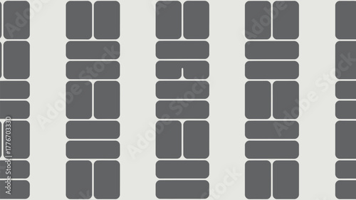 Abstract gray rectangles arranged in vertical columns on a light gray background pattern design art