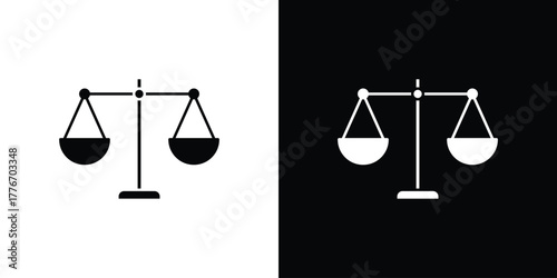 Scales icon line art editable stroke and solid collection for app design