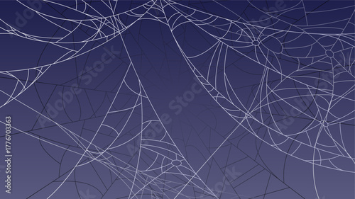 Spider Web On Dark Background Halloween Design Elements Spooky Scary Horror Decor Vector