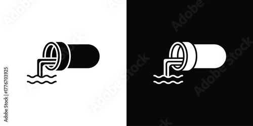 Sewage icon line art editable stroke and solid collection for app design