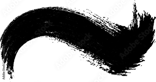 wavy dark brush stroke texture on white background creating expressive minimal abstract artwork 