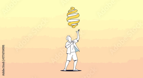 A Person Reaching For A Swirling Abstract Shape In A Calm And Relaxing Environment