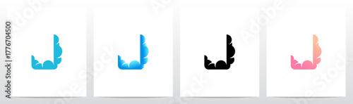 Clouds Forming Letter Initial Logo Design J