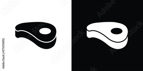 Steak icon line art editable stroke and solid collection for app design