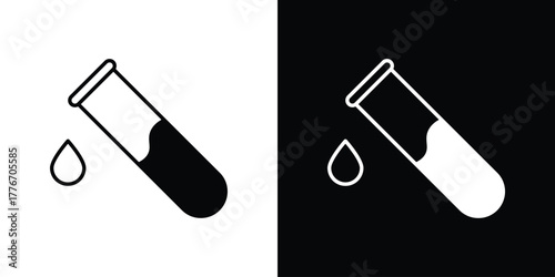 Test tube icon line art editable stroke and solid collection for app design