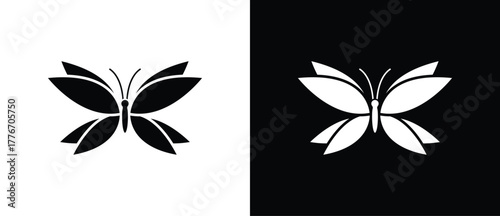 Flat butterfly icon. Butterfly icon. Butterfly icon with spread wings.