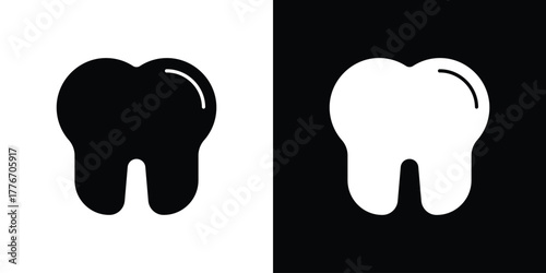 Tooth icon line art editable stroke and solid collection for app design
