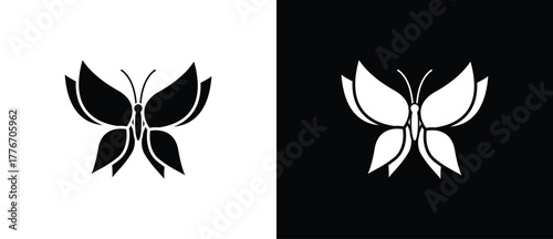 Flat butterfly icon. Butterfly icon. Butterfly icon with spread wings.