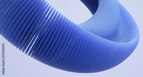 Fototapeta Naklejka Na Ścianę i Meble -  Circle made of blue shapes. 3d rendering.
