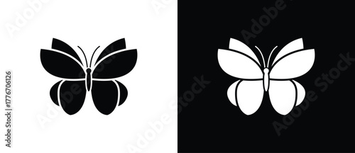 Flat butterfly icon. Butterfly icon. Butterfly icon with spread wings.
