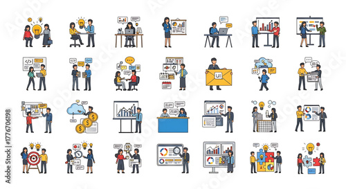 Creative concept vector illustrations showing design, art, and idea generation. Includes teamwork, brainstorming, and creative process elements for modern projects.