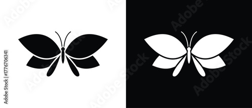 Flat butterfly icon. Butterfly icon. Butterfly icon with spread wings.