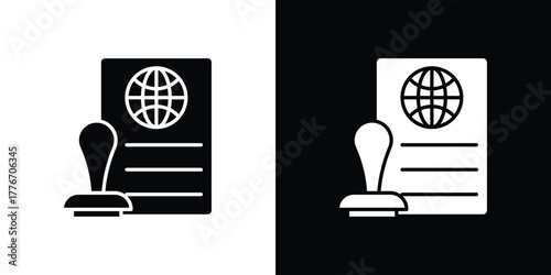 Visa icon line art editable stroke and solid collection for app design