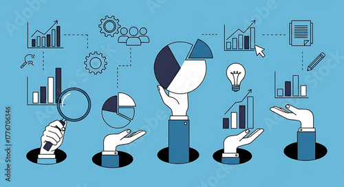 Creative concept vector illustrations showing design, art, and idea generation. Includes teamwork, brainstorming, and creative process elements for modern projects.