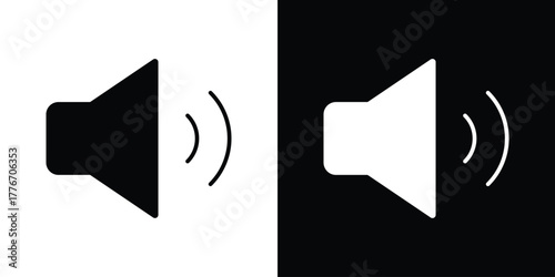 Volume icon line art editable stroke and solid collection for app design