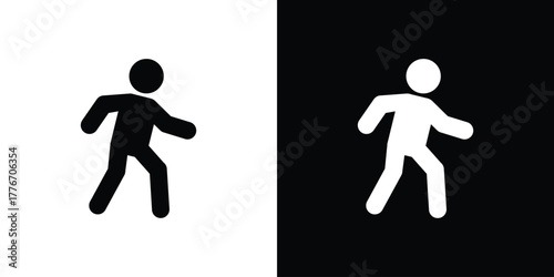 Walking icon line art editable stroke and solid collection for app design