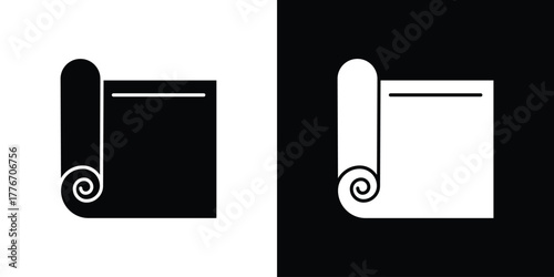 Yoga mat icon line art editable stroke and solid collection for app design