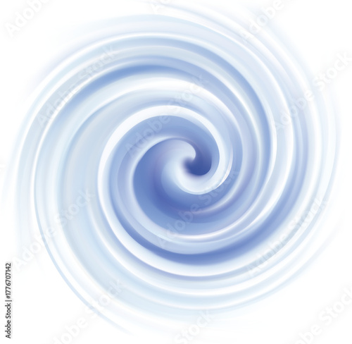 Bright teal helix vertigo curvy twister rotary moving spray new year winter cyclone surface. Volute gyration blur flow cool ice shiny pure vibrant celeste color illustration space for text in center