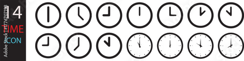 Time - minimal thin line web icon set. Outline icons  Timer, alarm, schedule, hourglass, clock, Set hourglass icons, sandglass timer, clock flat icon, time manage collection. vector illustration