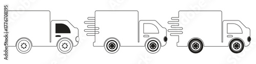 Black Friday Delivery Truck Silhouette Vector outline