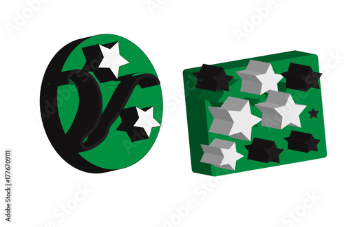 3D green recycle symbol icon illustration on a white background for global ecology and environmental concept