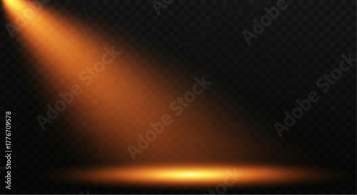A golden spotlight shines brightly, illuminating a space of pure potential and creating a dramatic effect. perfect for capturing attention. vector illustration
