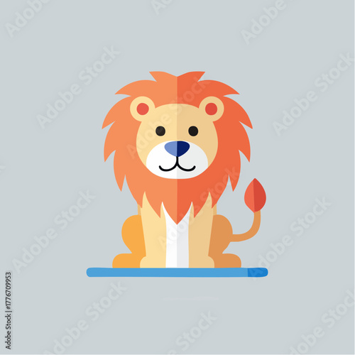 Lion - wildlife image with strong courageous maned cat