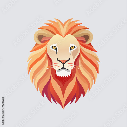 Lion - wildlife image with strong courageous maned cat