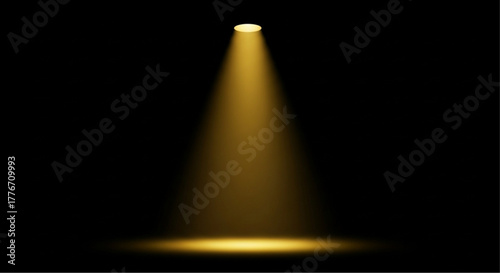 An illuminating spotlight beam that creates a captivating visual effect, suitable for various design projects and presentations, the soft beam of light is centered. vector illustration