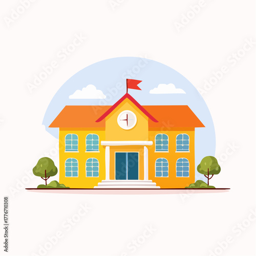 Schoolhouse - modern simple building for education and academics