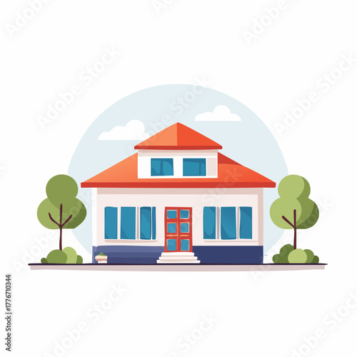 Home exterior - suburban house with front yard and porch