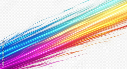 Vibrant, dynamic light streaks in a rainbow of colors, creating a visually striking abstract design, suitable for various creative projects. vector illustration