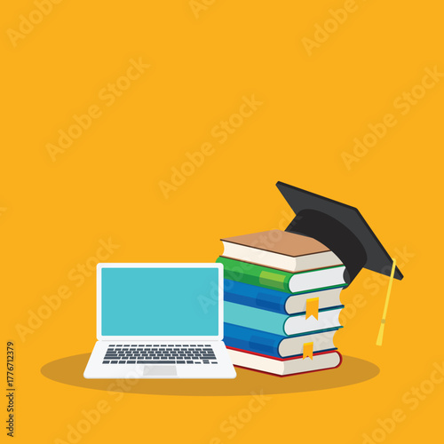 Online learning. Concept of webinar, business online training, education on computer or e-learning concept, video tutorial vector illustration	