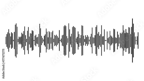 Sound wave animation isolated on white background. Audio waveform with frequency animated lines. Dynamic equalizer visual effect, Abstract sound waves,